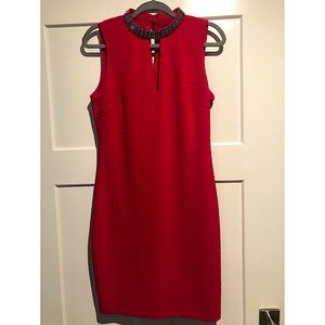 Red Ribbed Dress